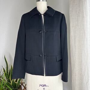 Butte Knit Women’s Medium Blazer Jacket Black Wool Vintage Black